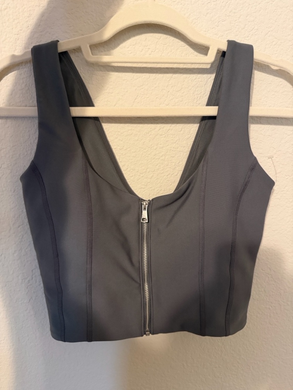 Abercrombie YPB sculptLUX Zip-Front Sweetheart Slim Tank